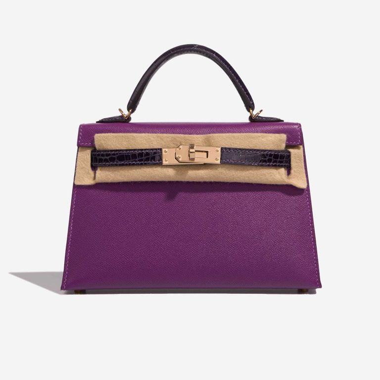 Hermès Kelly Mini Anemone-Amethyst Front Velt | Sell your designer bag on Saclab.com