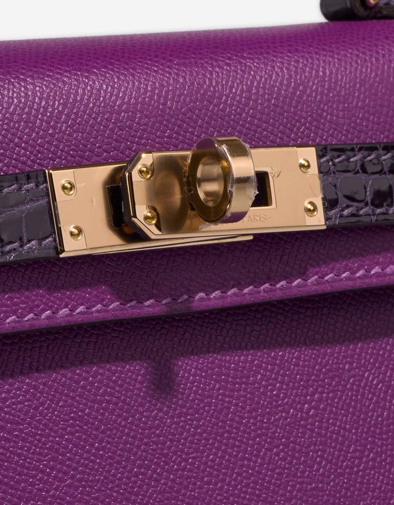 Hermès Kelly Mini Anemone-Amethyst Closing System  | Sell your designer bag on Saclab.com