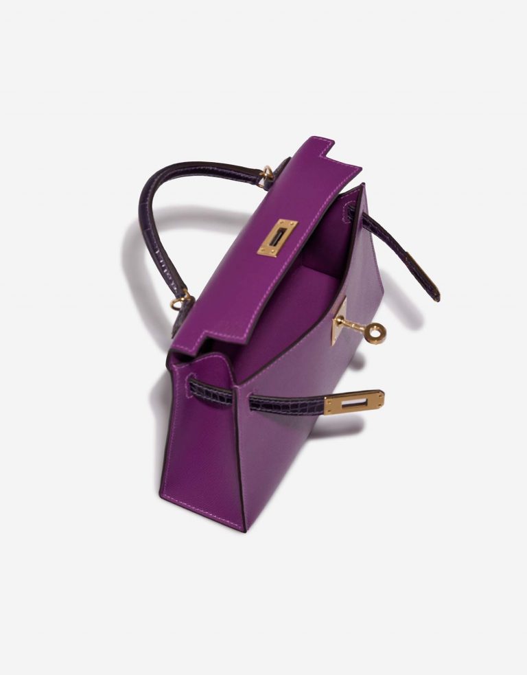 Hermès Kelly Mini Anemone-Amethyst Inside  | Sell your designer bag on Saclab.com