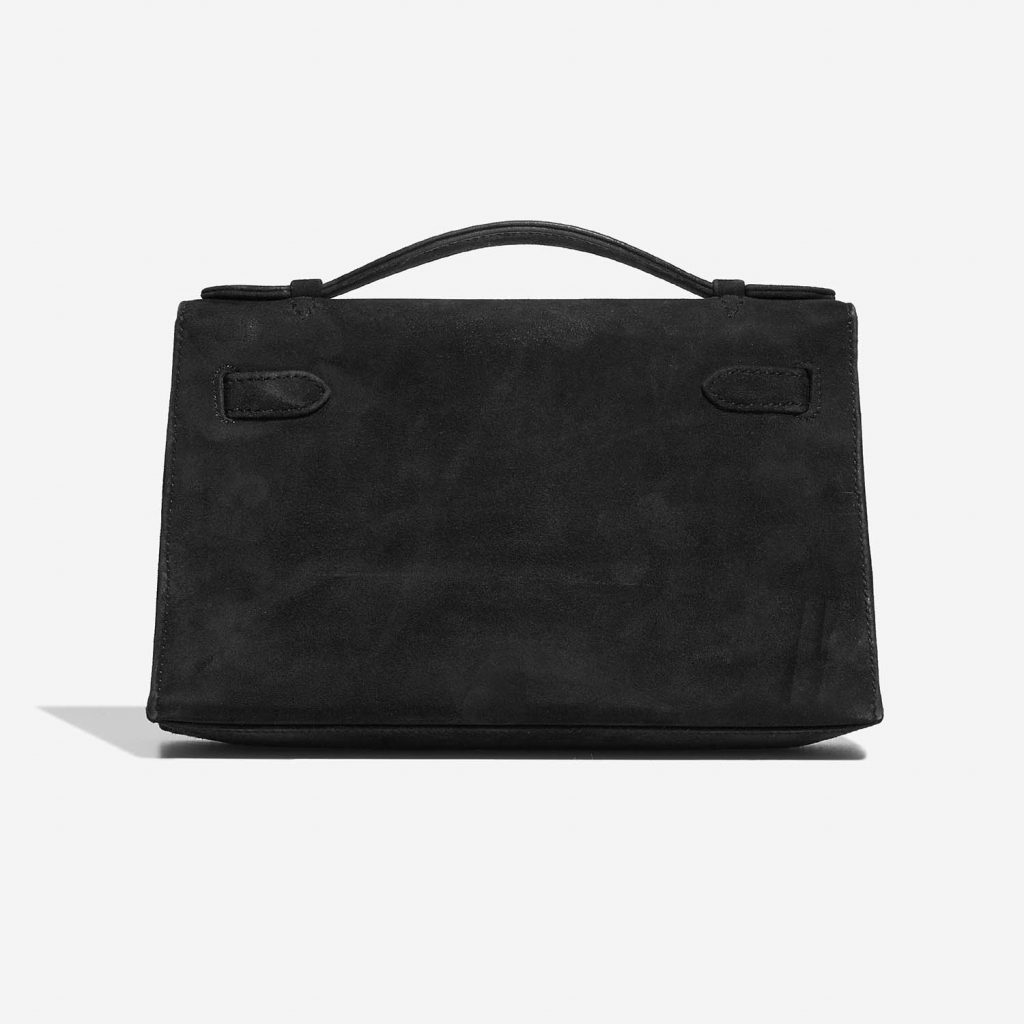 Hermès Kelly Pochette Doblis Suede Black SACLÀB