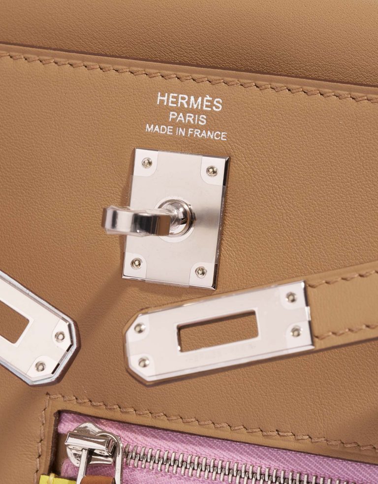 Pre-owned Hermès bag Kelly 25 Swift Colormatic Chai / Mauve / Bleu Brume / Jaune de Naples Beige, Multicolour | Sell your designer bag on Saclab.com