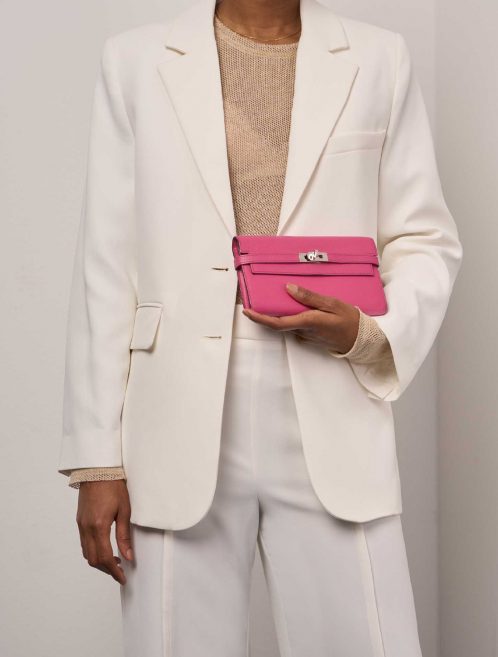 Gebrauchte Hermès Tasche Kelly Long Wallet Chèvre Mysore Rose Tyrien Pink | Verkaufen Sie Ihre Designer-Tasche auf Saclab.com
