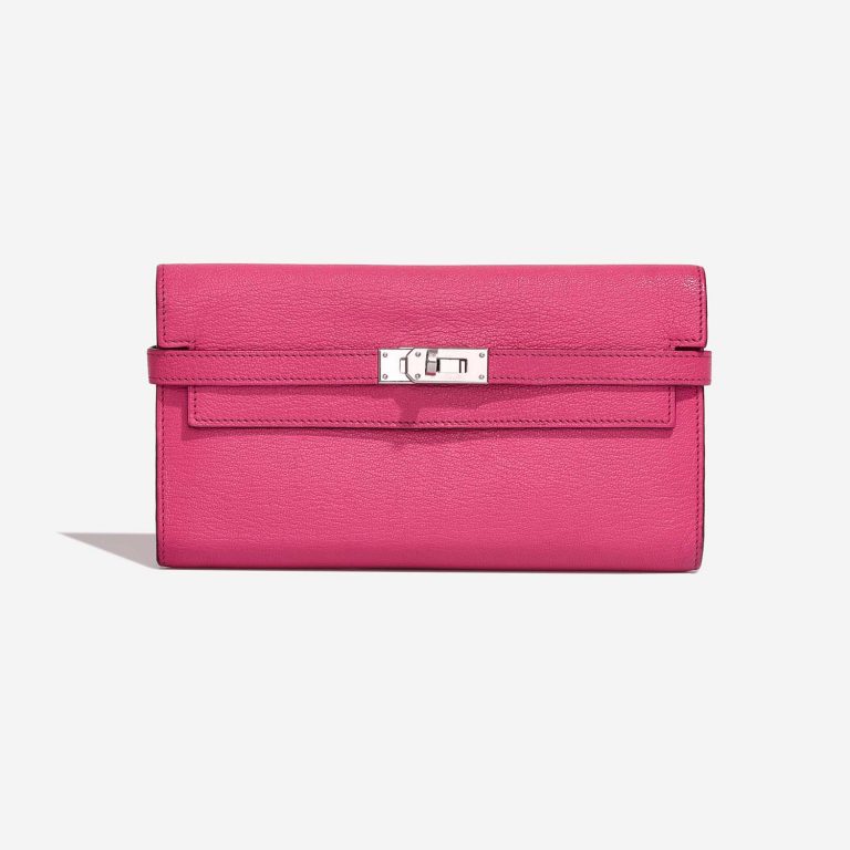 Pre-owned Hermès bag Kelly Long Wallet Chèvre Mysore Rose Tyrien Pink | Sell your designer bag on Saclab.com