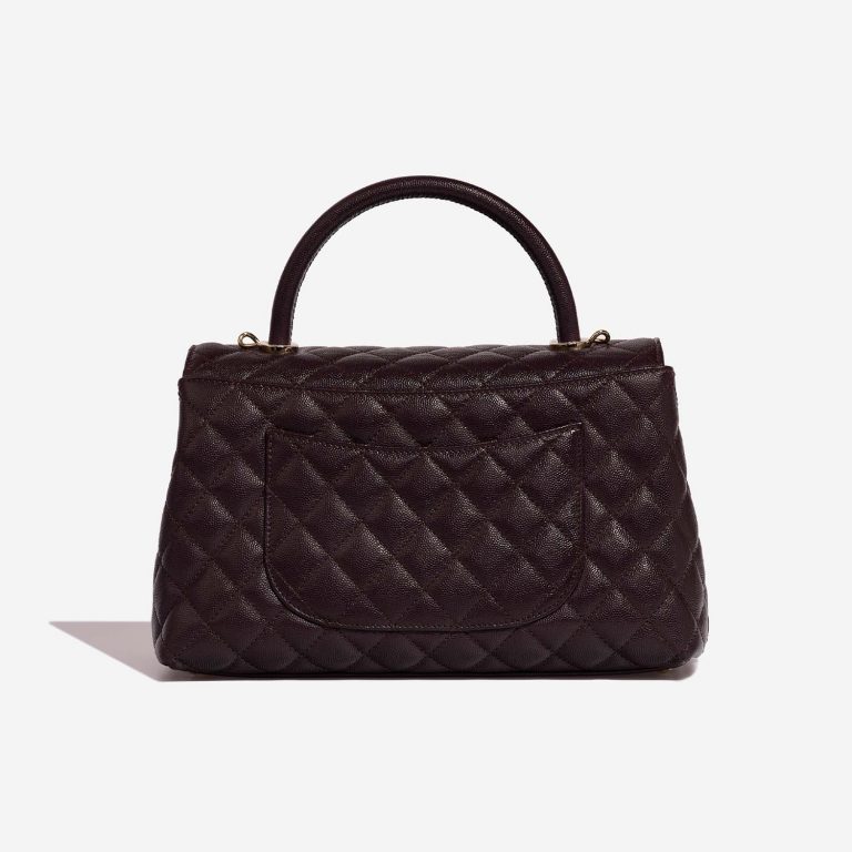 Pre-owned Chanel bag Timeless Handle Medium Caviar Dark Plum Brown, Violet | Sell your designer bag on Saclab.com