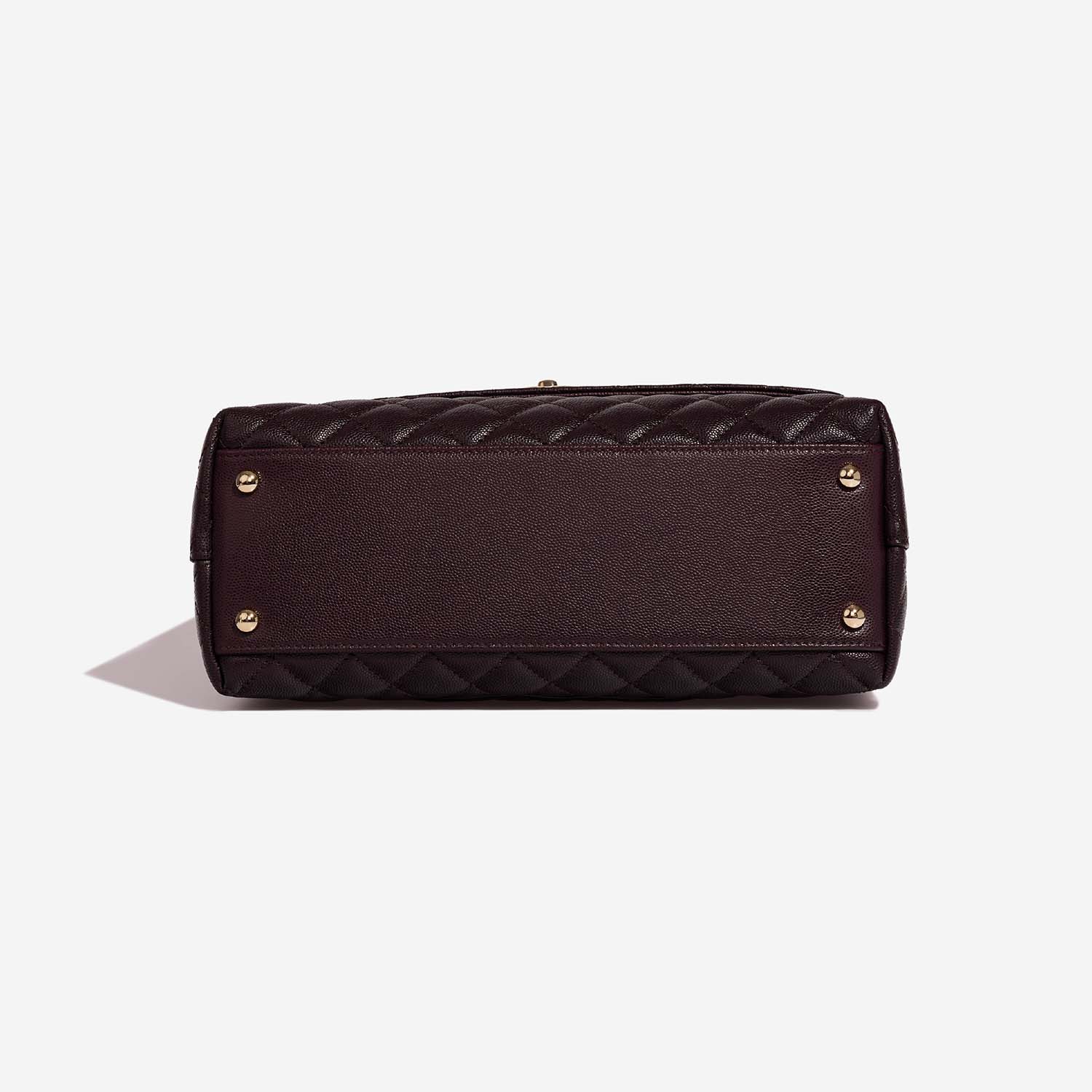 Pre-owned Chanel bag Timeless Handle Medium Caviar Dark Plum Brown, Violet | Sell your designer bag on Saclab.com