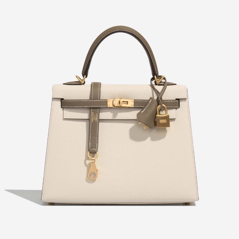 Pre-owned Hermès bag Kelly HSS 25 Epsom Craie / Etoupe Beige, Brown, Multicolour | Sell your designer bag on Saclab.com