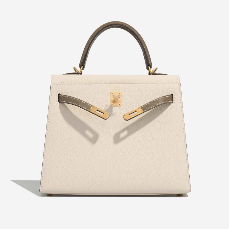 Pre-owned Hermès bag Kelly HSS 25 Epsom Craie / Etoupe Beige, Brown, Multicolour | Sell your designer bag on Saclab.com