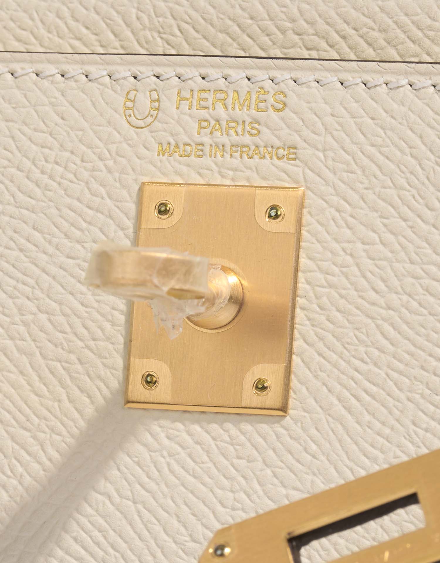 Hermes HSS Kelly 25 Craie/Gris Asphalte Epsom Brushed Gold