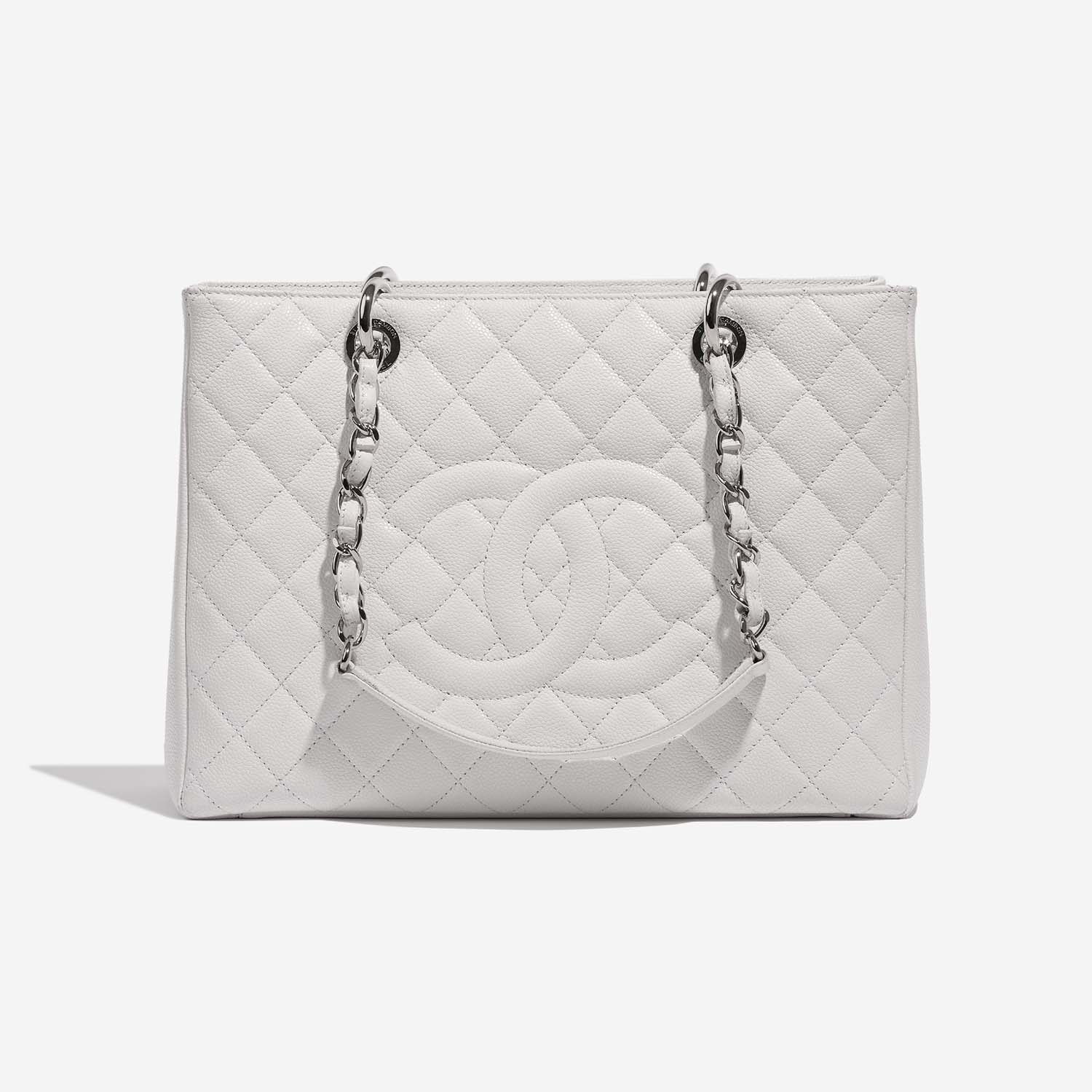 Pre-owned Chanel bag Shopping Tote GST Caviar White White | Sell your designer bag on Saclab.com