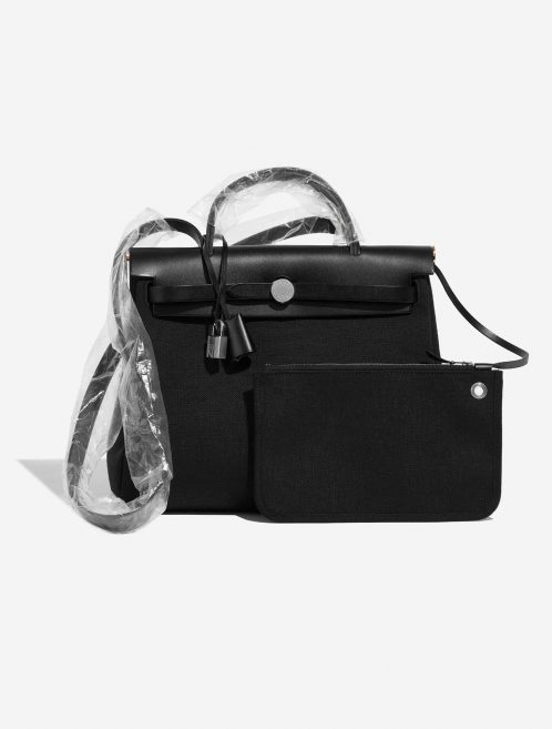 Pre-owned Hermès bag Herbag 31 Toile / Vache Hunter Black Black | Sell your designer bag on Saclab.com