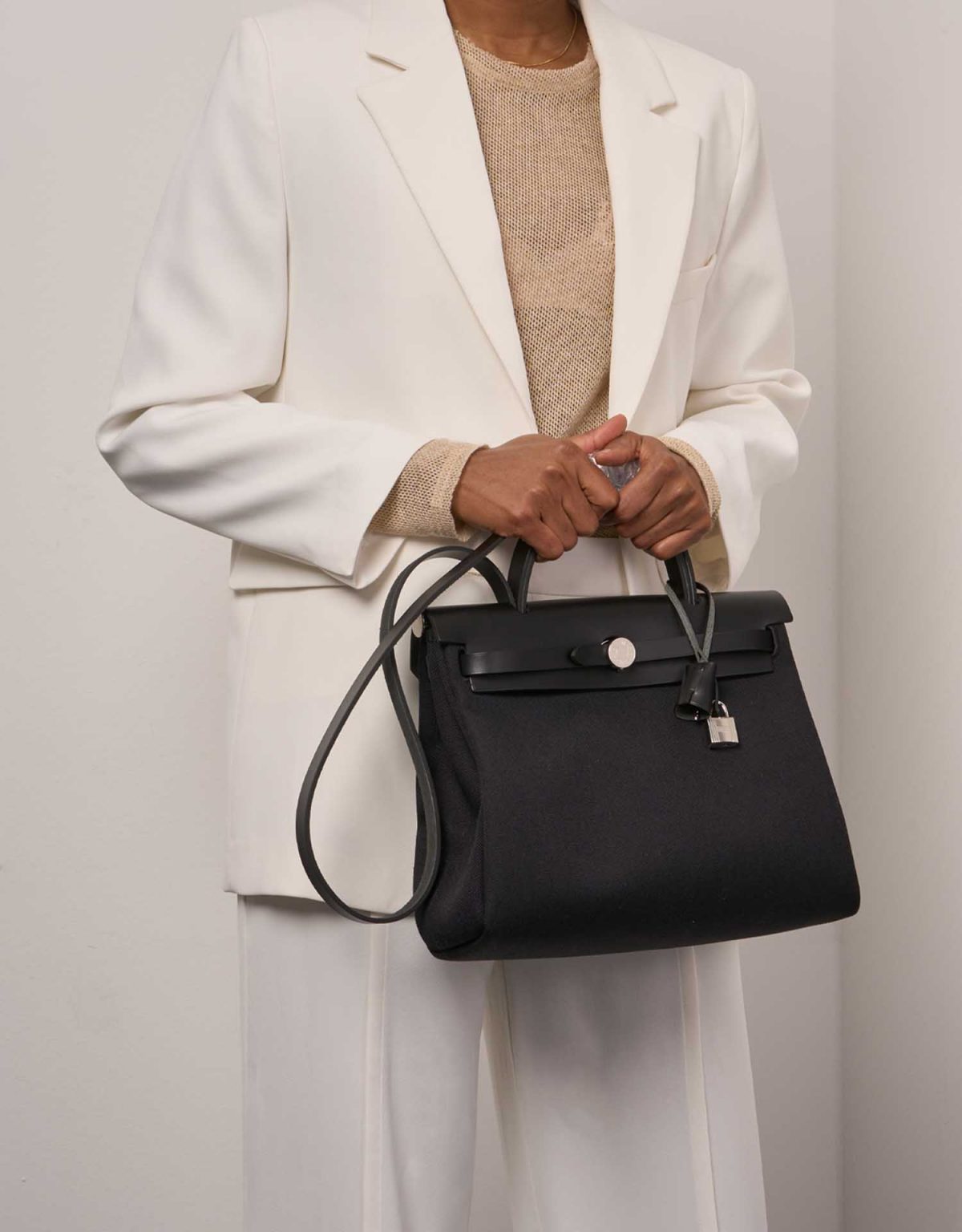 Hermès Herbag 31 Toile / Vache Hunter Black SACLÀB