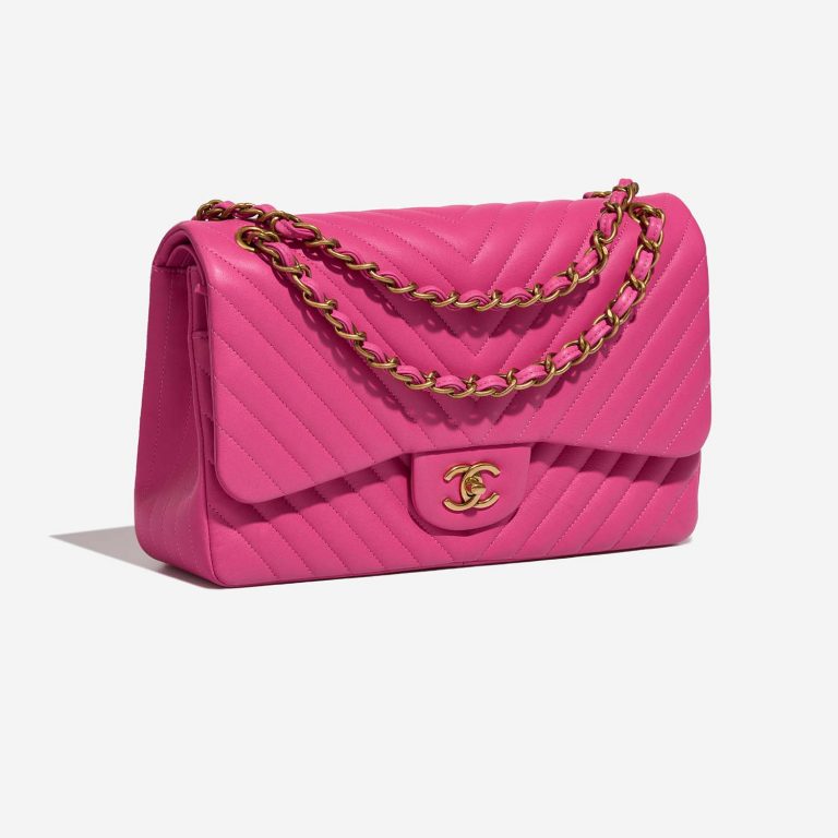 Gebrauchte Chanel Tasche Timeless Chevron Jumbo Lammleder Hot Pink Pink | Verkaufen Sie Ihre Designer-Tasche auf Saclab.com