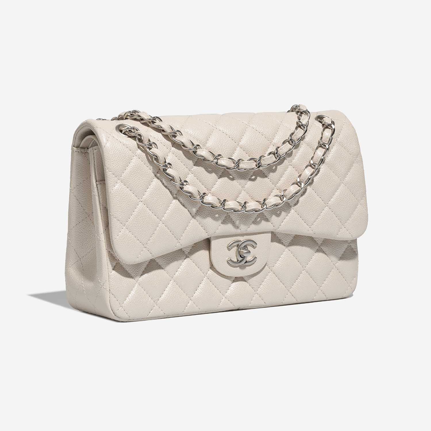 Chanel White Jumbo Caviar Double Flap Classic Shoulder Bag - ShopperBoard