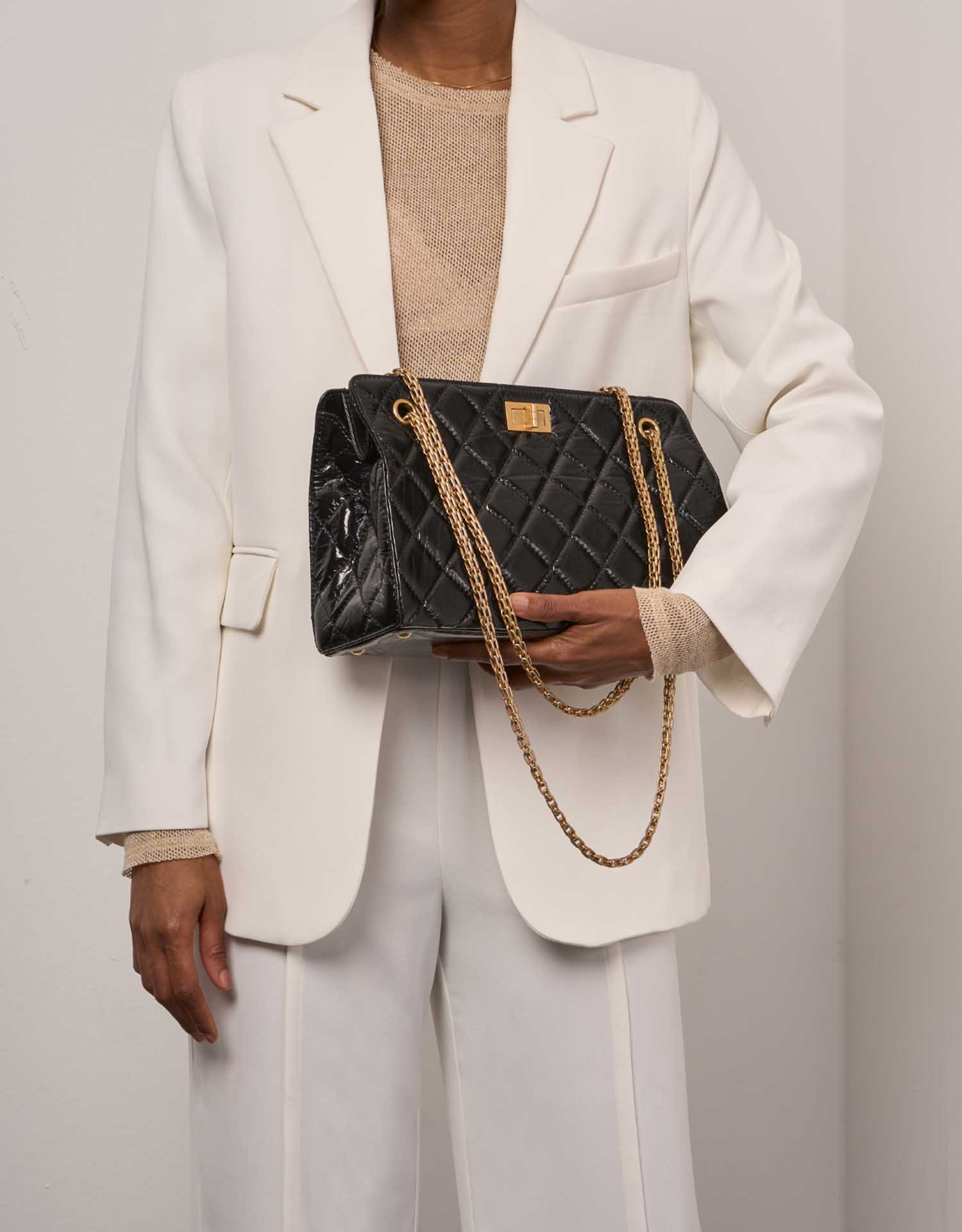 Gebrauchte Chanel Tasche 2.55 Reissue Handle Patent Schwarz Schwarz | Verkaufen Sie Ihre Designer-Tasche auf Saclab.com