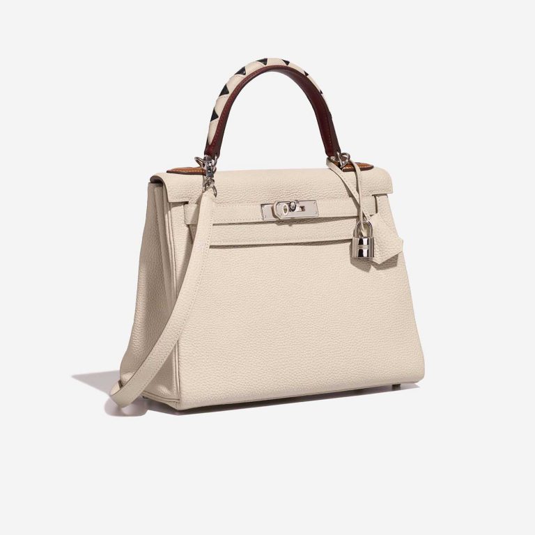 Pre-owned Hermès bag Kelly 28 Au Galop Togo Craie / Black / Fauve / Rouge H Beige, Multicolour | Sell your designer bag on Saclab.com