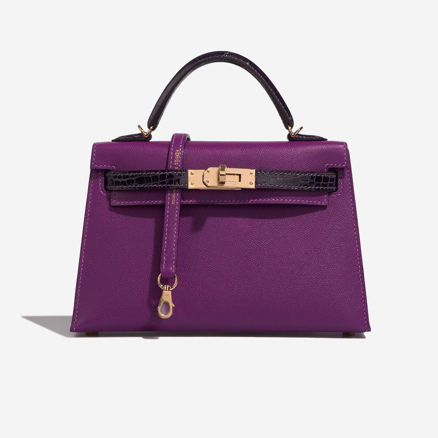 Pre-owned Hermès bag Kelly Mini Touch Alligator / Veau Madame Amethyst / Anemone Violet | Sell your designer bag on Saclab.com