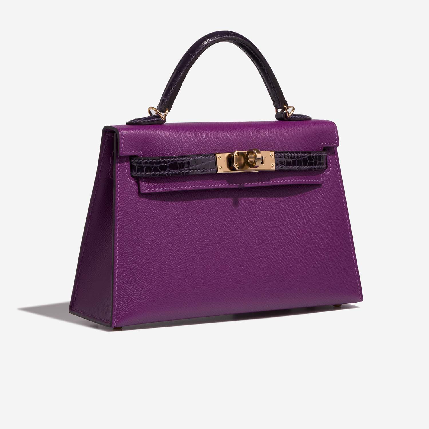 Pre-owned Hermès bag Kelly Mini Touch Alligator / Veau Madame Amethyst / Anemone Violet | Sell your designer bag on Saclab.com