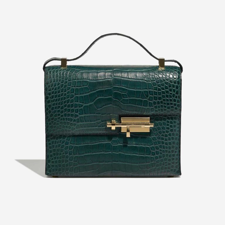 Pre-owned Hermès bag Verrou 23 Matte Alligator Malachite Blue, Green | Sell your designer bag on Saclab.com