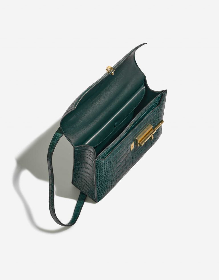 Pre-owned Hermès bag Verrou 23 Matte Alligator Malachite Blue, Green | Sell your designer bag on Saclab.com