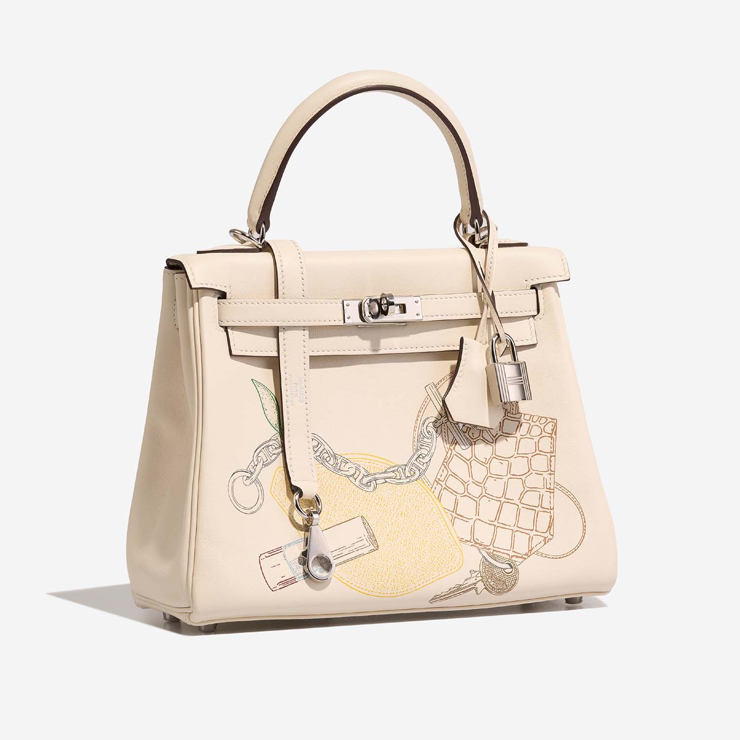 Hermès Kelly 25 Nata Side Front  | Sell your designer bag on Saclab.com