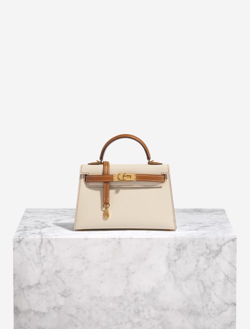 Pre-owned Hermès Tasche Kelly HSS Mini Epsom Craie / Gold Beige Front | Verkaufen Sie Ihre Designer-Tasche auf Saclab.com