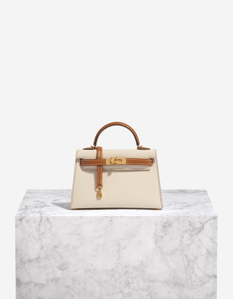 Sac d'occasion Hermès Kelly HSS Mini Epsom Craie / Gold Beige Front | Vendez votre sac de créateur sur Saclab.com