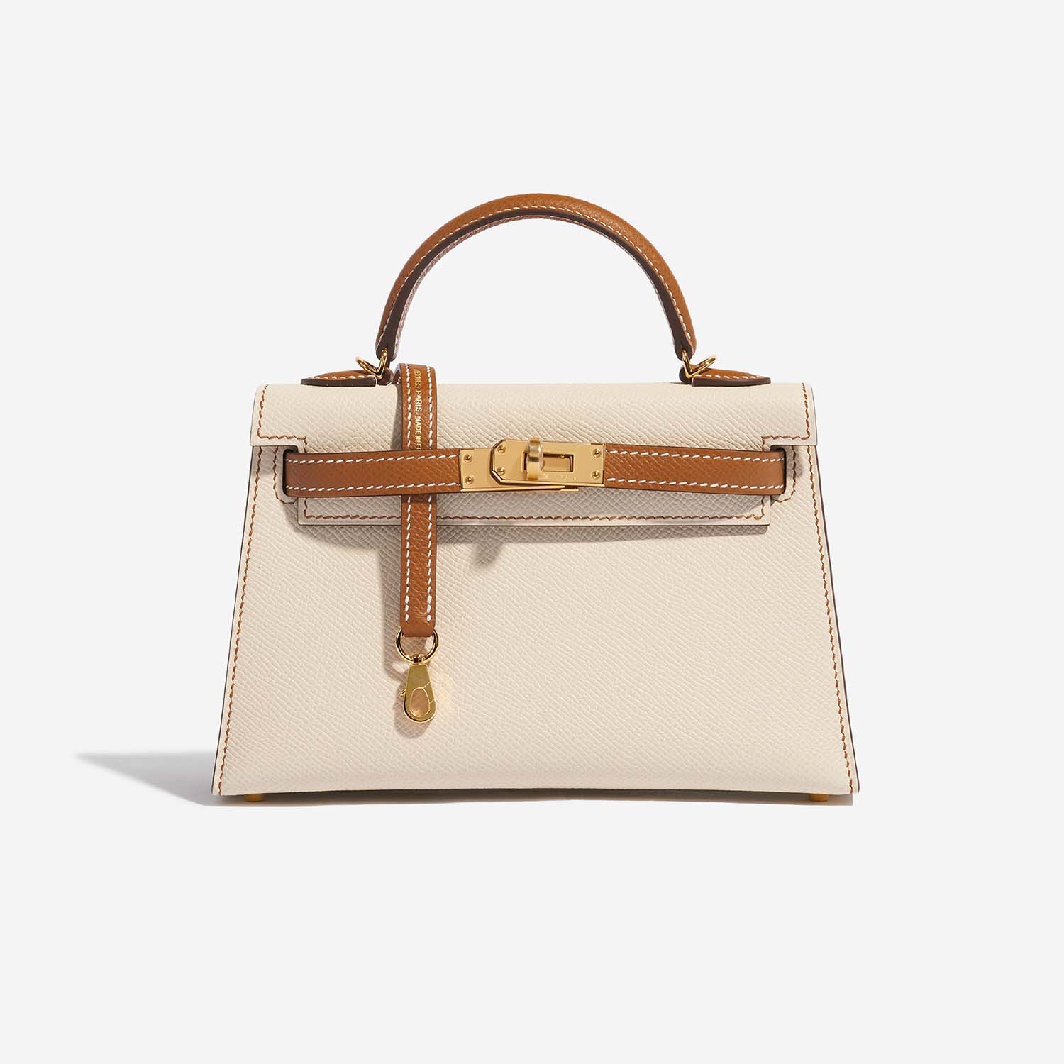 Hermès KellyHSS Mini Craie-Gold Front  | Sell your designer bag on Saclab.com