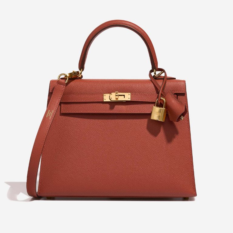 Hermès Kelly 25 RougeVenitien Front  | Sell your designer bag on Saclab.com