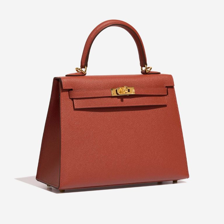 Hermès Kelly 25 RougeVenitien Side Front  | Sell your designer bag on Saclab.com