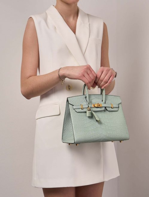 Hermès Birkin 25 VertD'Eau Sizes Worn | Sell your designer bag on Saclab.com