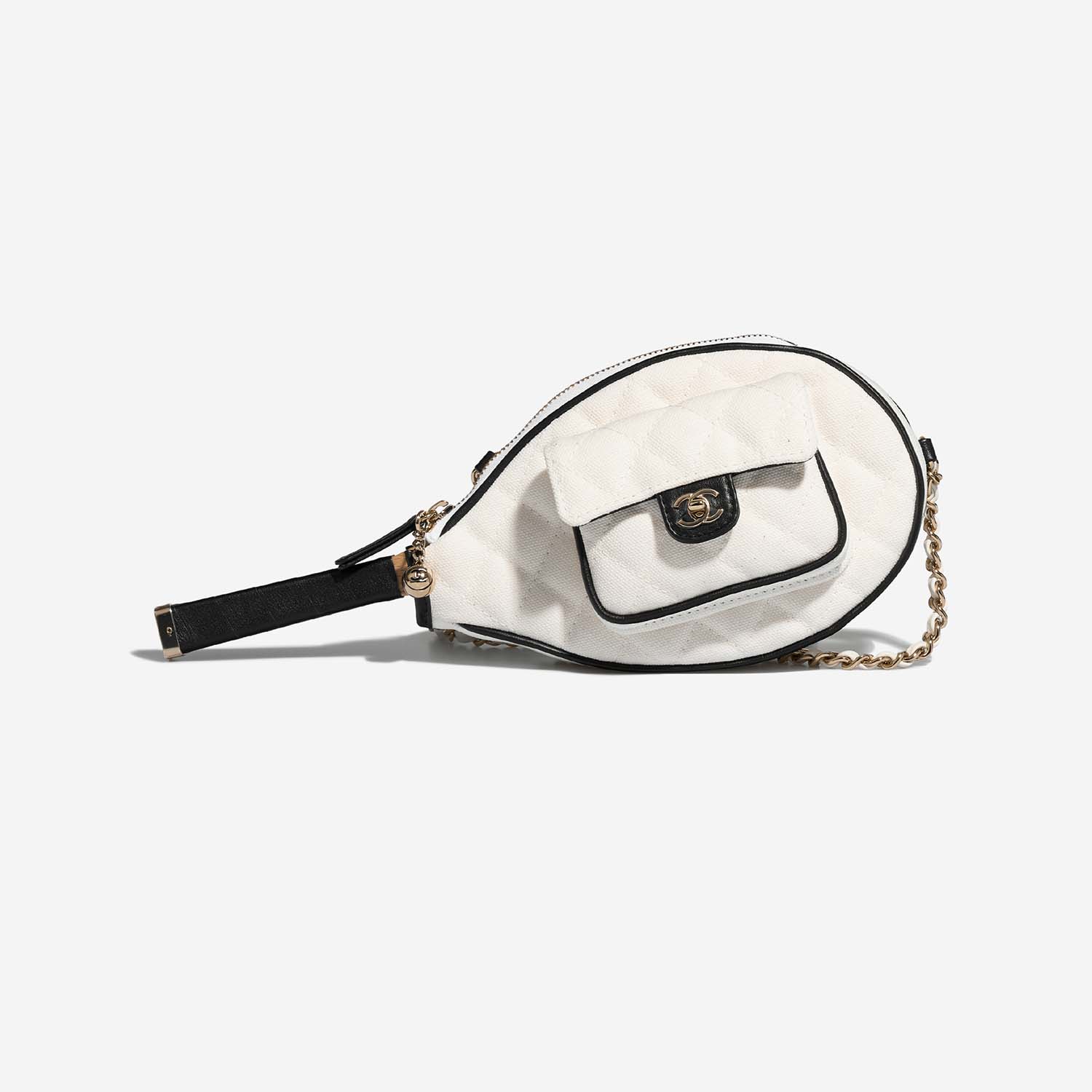 Chanel ClutchWithChain Small White-Black 2F 1 | Sell your designer bag on Saclab.com