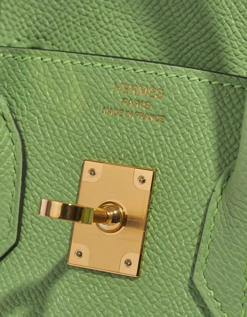 Hermès Birkin 25 Vert Criquet Closing System  | Sell your designer bag on Saclab.com