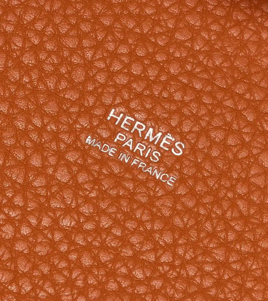 Hermes Orange Poppy/Rouge H Taurillon Clemence Leather Picotin