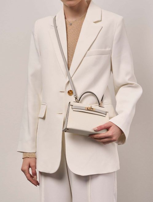 Hermès KellyHSS Mini Craie-GrisAsphalte Tailles Porté | Vendez votre sac de créateur sur Saclab.com