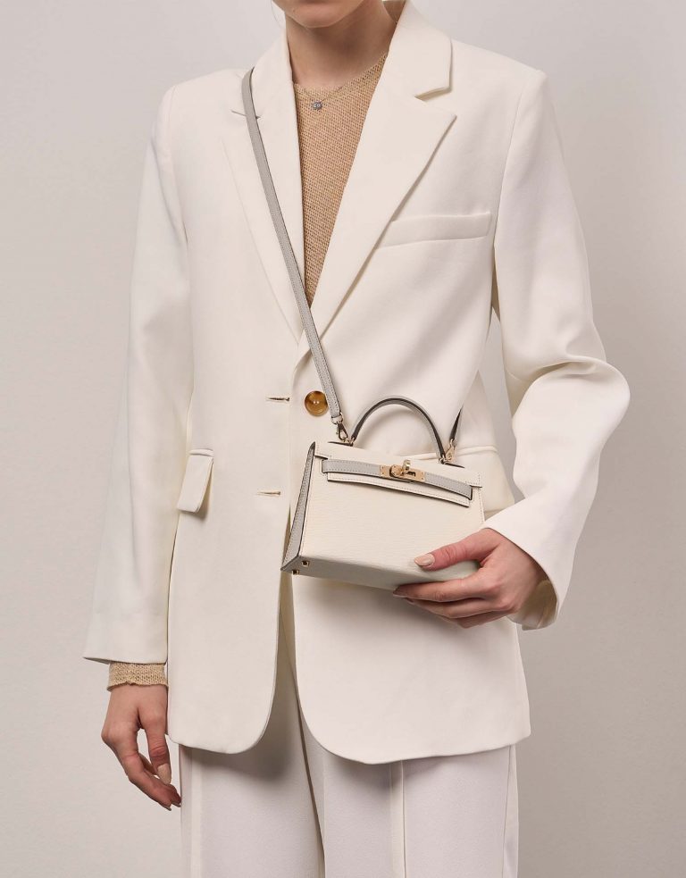 Hermès KellyHSS Mini Craie-GrisAsphalte Front  | Sell your designer bag on Saclab.com