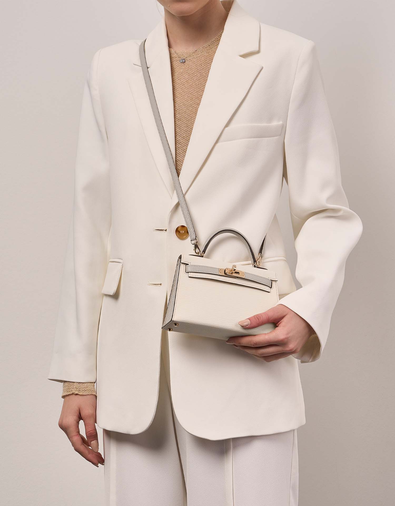 Hermès KellyHSS Mini Craie-GrisAsphalte Größen Getragen | Verkaufen Sie Ihre Designer-Tasche auf Saclab.com
