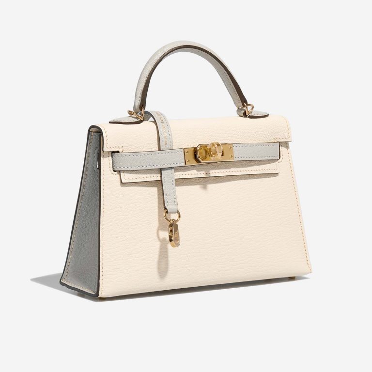 Hermès Kelly HSS Mini Chèvre Mysore Nata / Gris Perle | SACLÀB