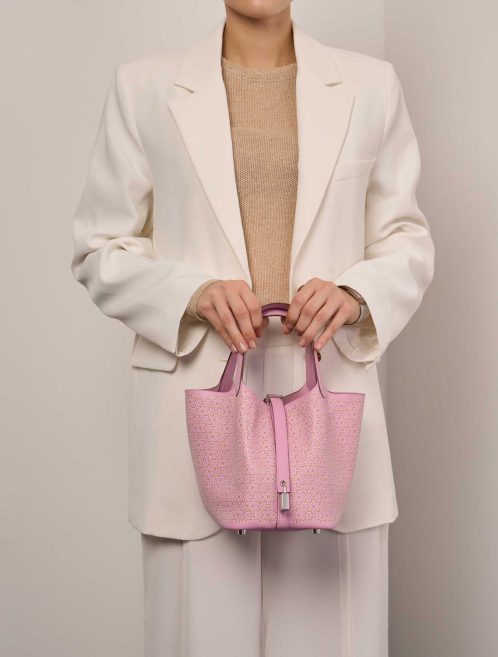 Hermès Picotin 18 MauveSylvestre-Cuivre-White Front  | Sell your designer bag on Saclab.com