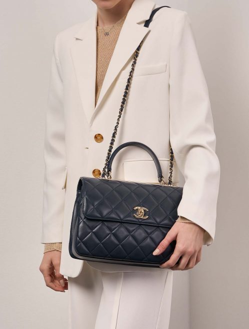 Chanel Trendy Large Navy Sizes Worn | Sell your designer bag on Saclab.com