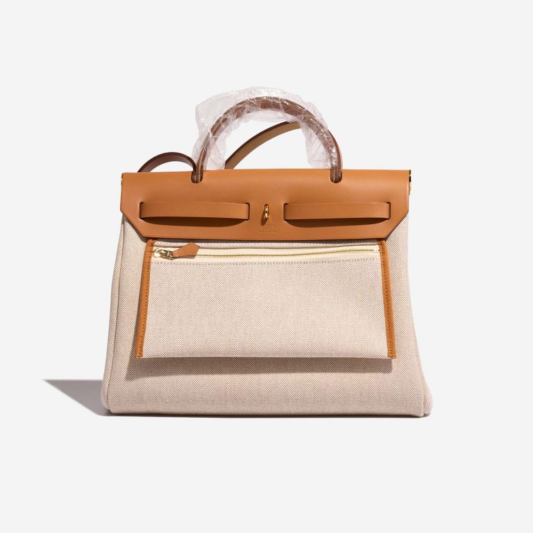 Hermès Herbag 31 OrangeMecano-EcruBeige-Natural Back | Verkaufen Sie Ihre Designer-Tasche auf Saclab.com