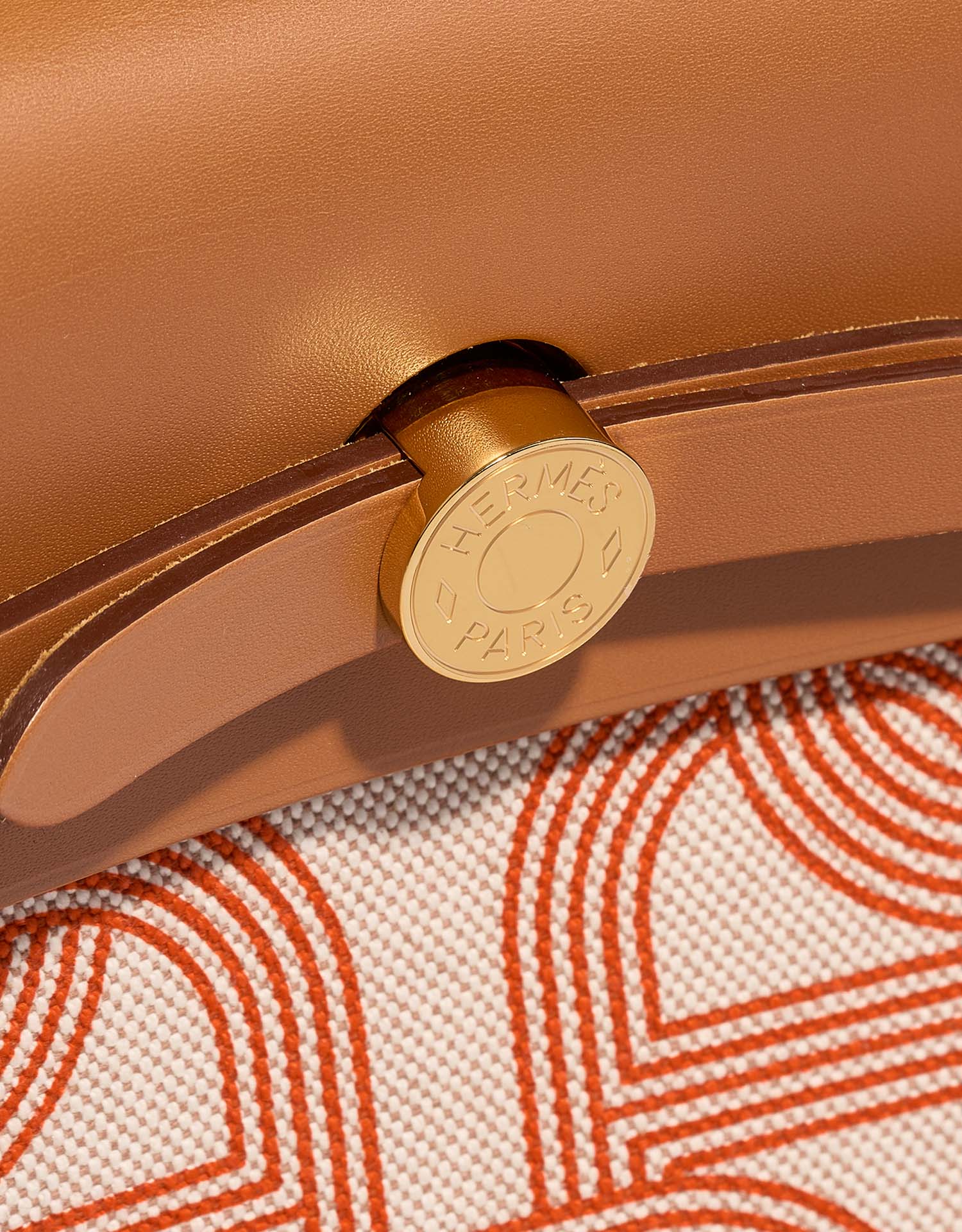 Hermès Herbag 31 OrangeMecano-EcruBeige-Natural Closing System  | Sell your designer bag on Saclab.com