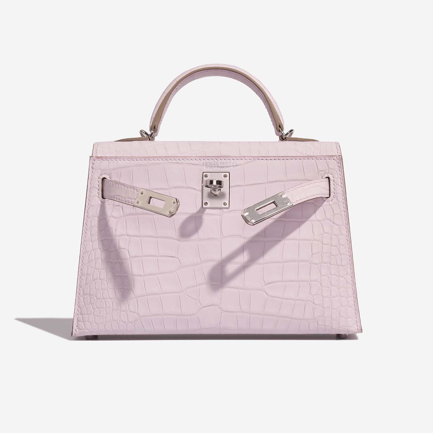 Hermès Kelly Mini MauvePale Front Open | Vendre votre sac de créateur sur Saclab.com