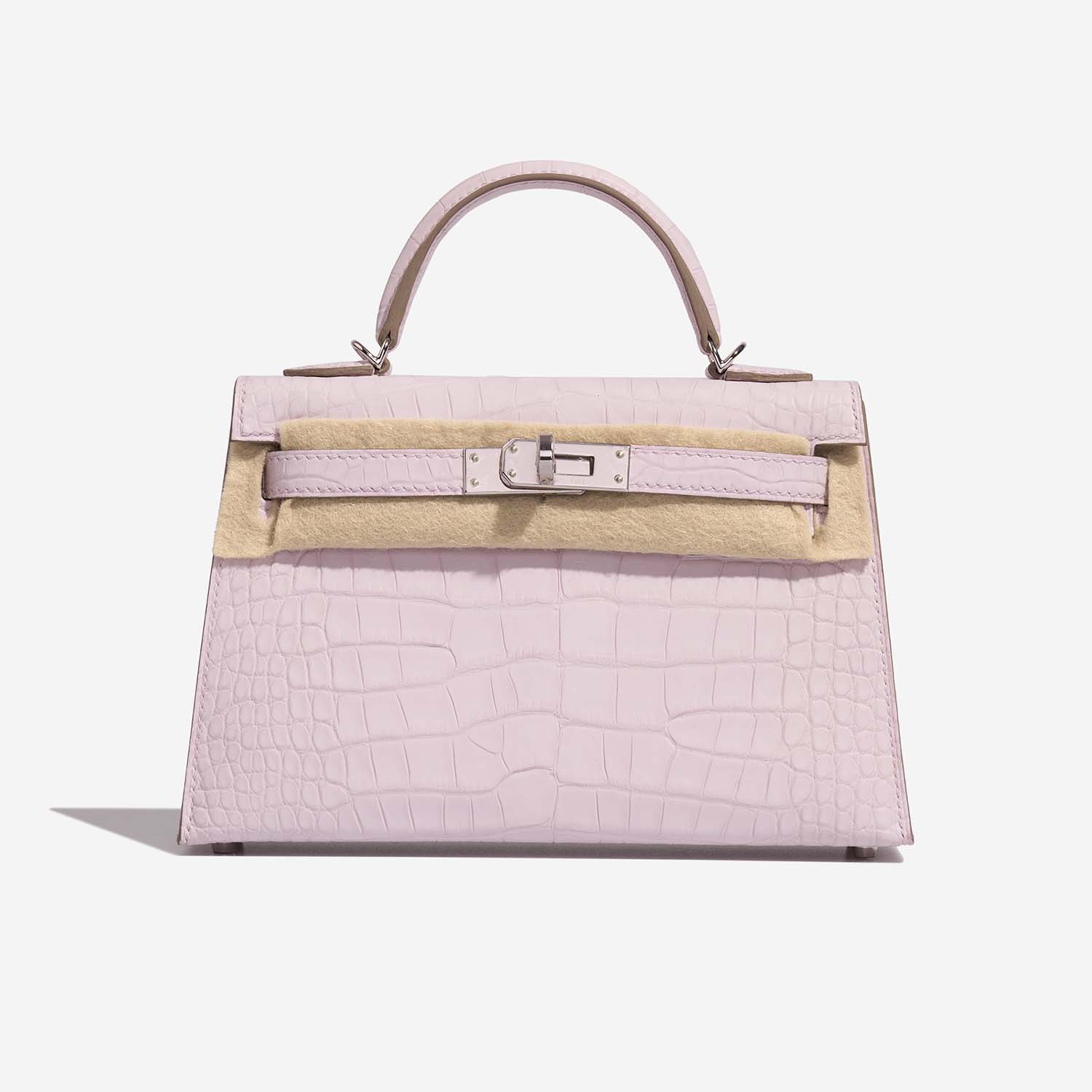 Hermès Kelly Mini MauvePale Front Velt | Sell your designer bag on Saclab.com