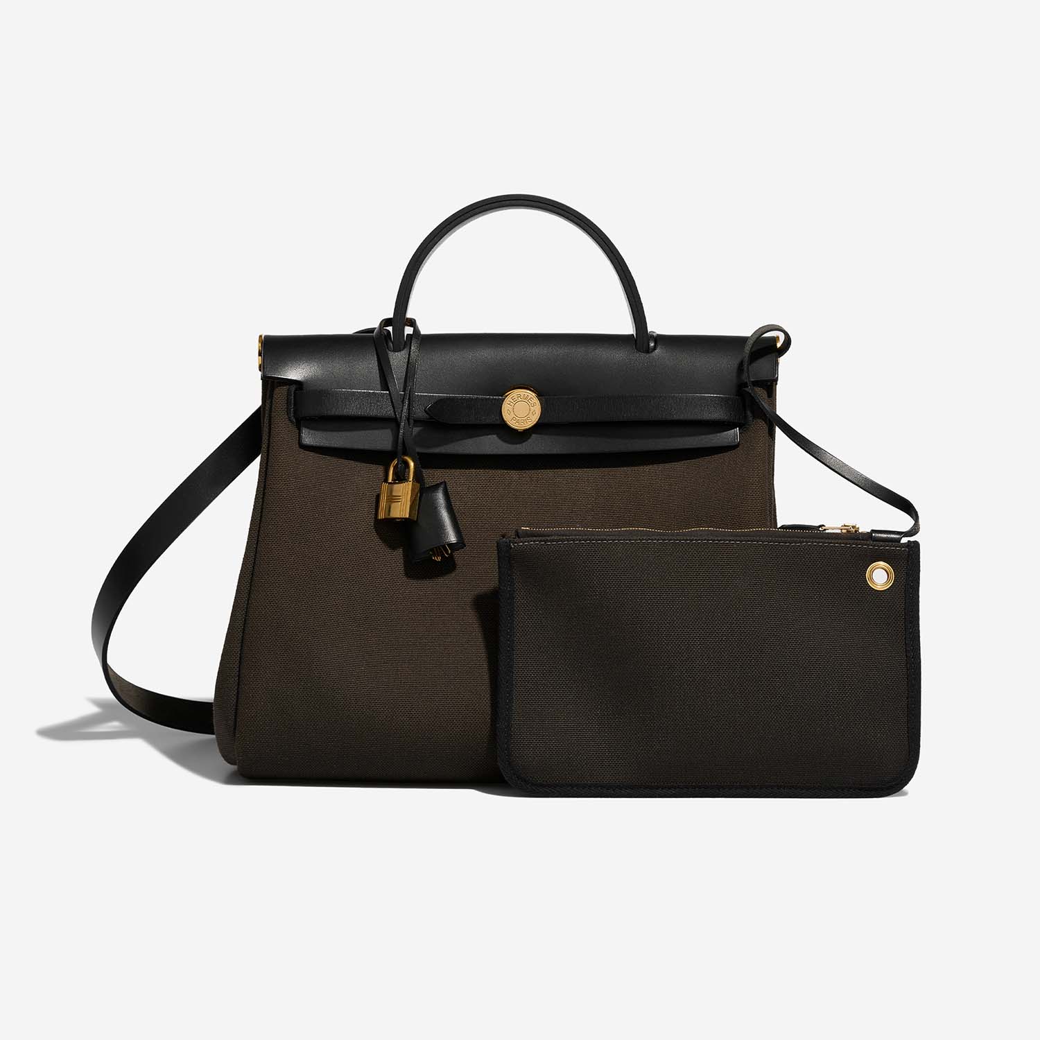 Hermès Herbag 31 Ebene-Schwarz Front | Verkaufen Sie Ihre Designer-Tasche auf Saclab.com