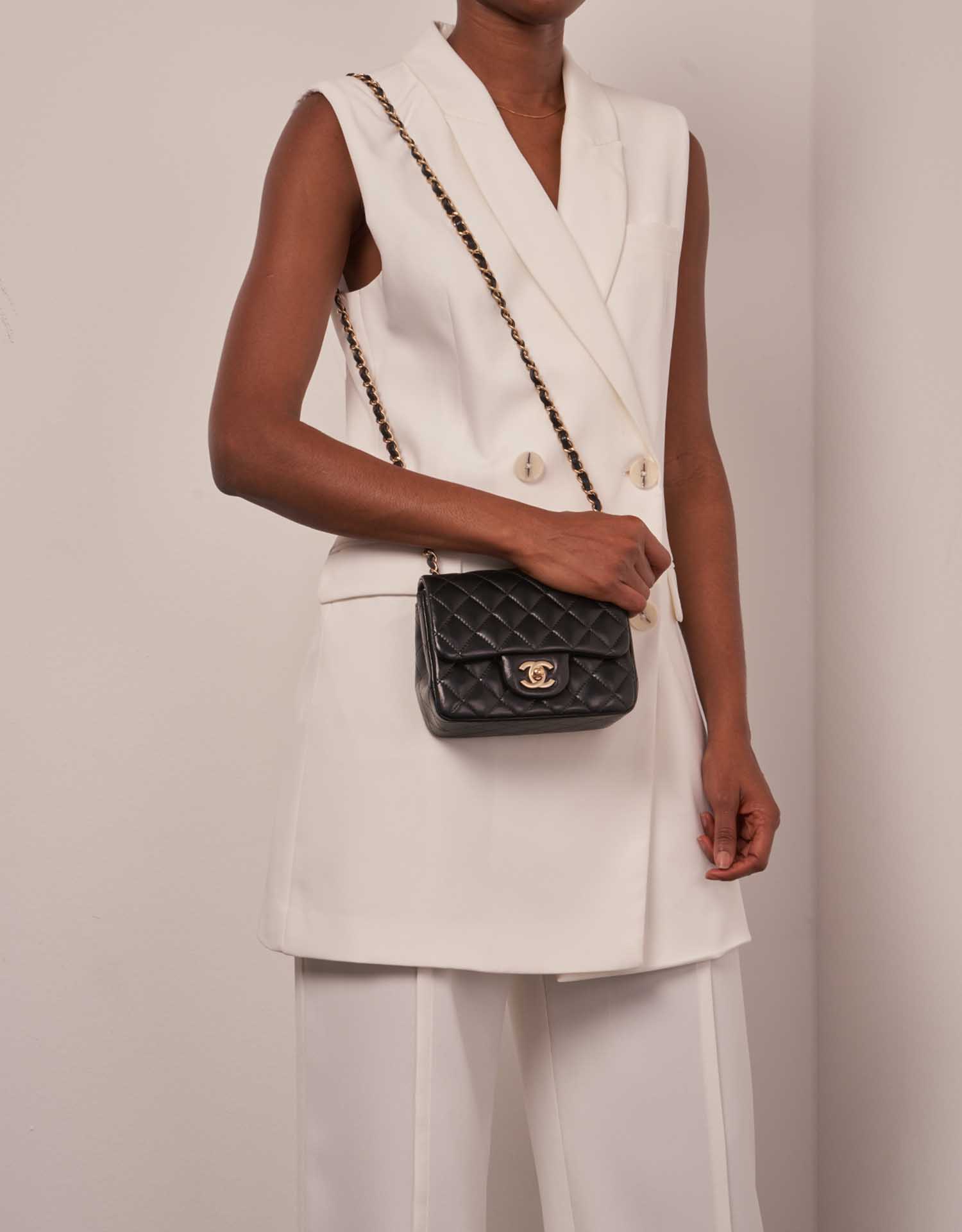 Chanel Timeless MiniRectangular Black Sizes Worn | Sell your designer bag on Saclab.com