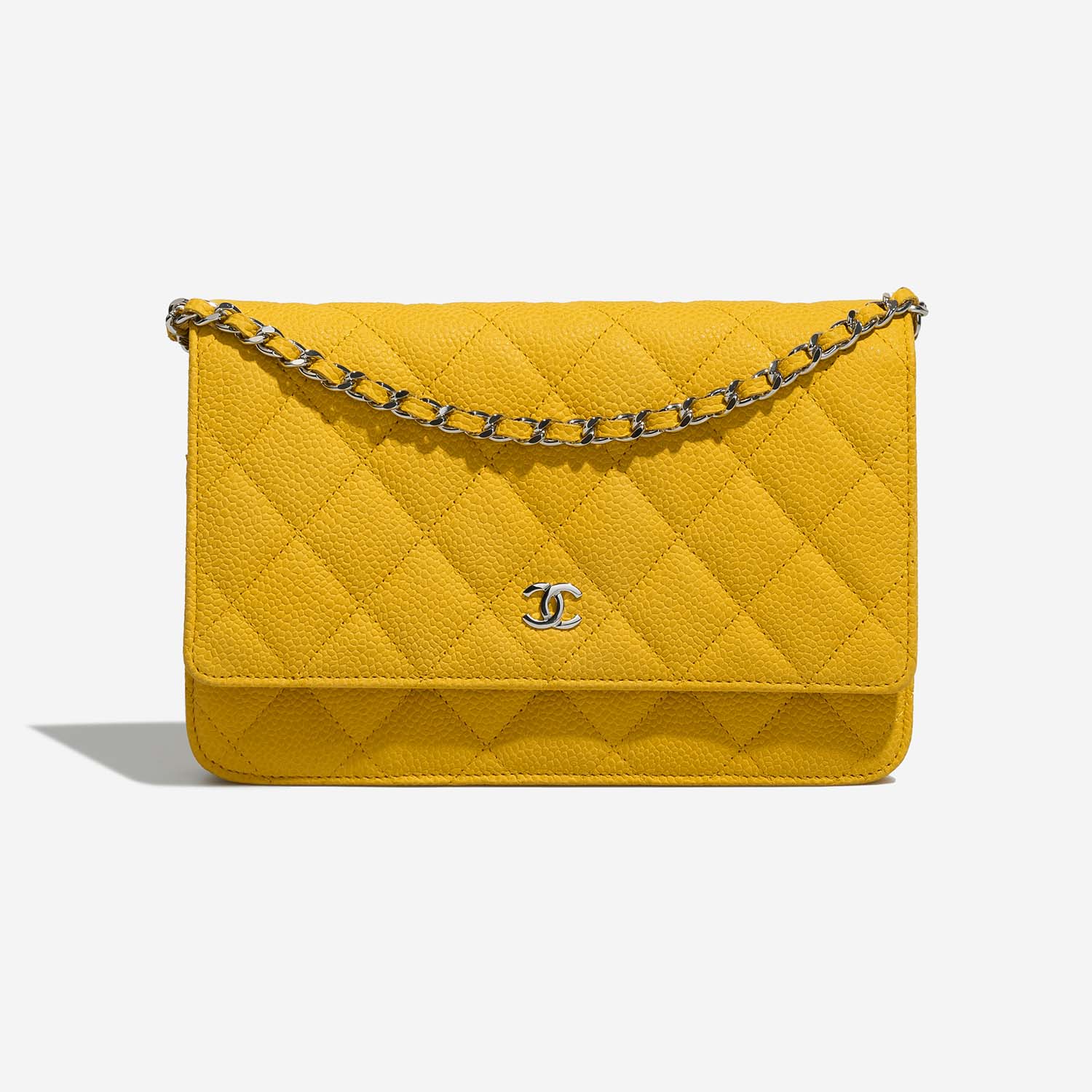 Timeless Wallet On Chain Suede Caviar Yellow