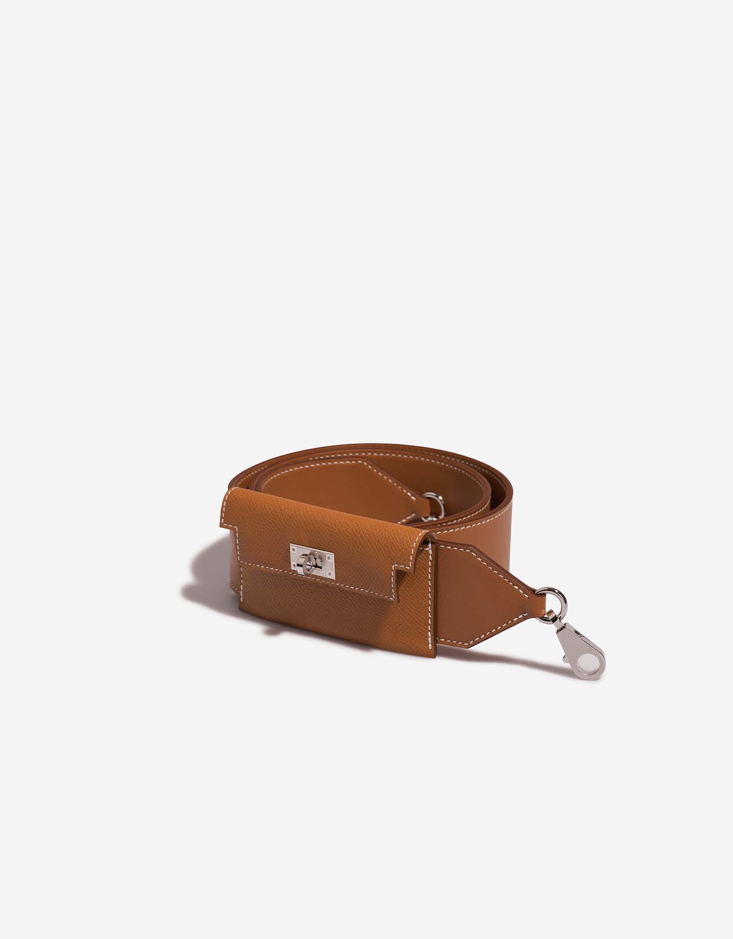 Hermes Kelly Pocket Bag Shoulder Strap Swift and Epsom Brown, Neutral