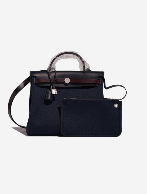 Hermès Herbag 31 BleuMarine-BleuIndigo-Black-RougeSellier Front  | Sell your designer bag on Saclab.com