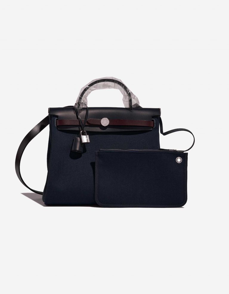 Hermès Herbag 31 BleuMarine-BleuIndigo-Black-RougeSellier Front  | Sell your designer bag on Saclab.com