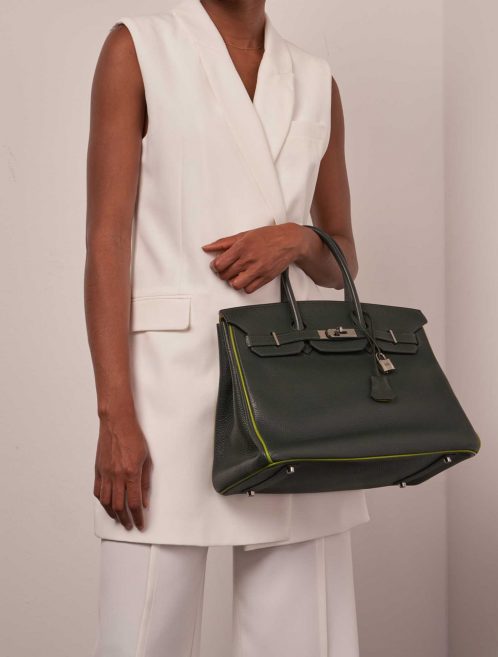 Hermès Birkin 35 VertFonce-VertChartreuse-VertAnis Tailles Porté | Vendre votre sac de créateur sur Saclab.com
